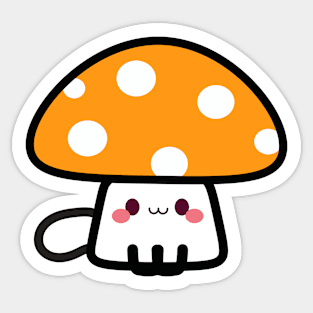 Cute Yellow Catfungi Sticker